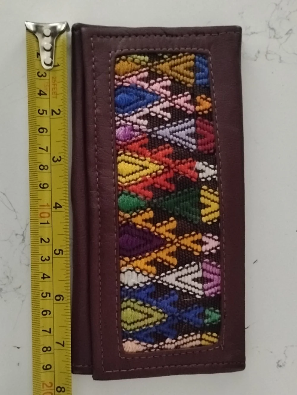 Handcrafted Multicolor Embroidered Leather Wallet - Women Accessories